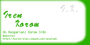 iren korom business card